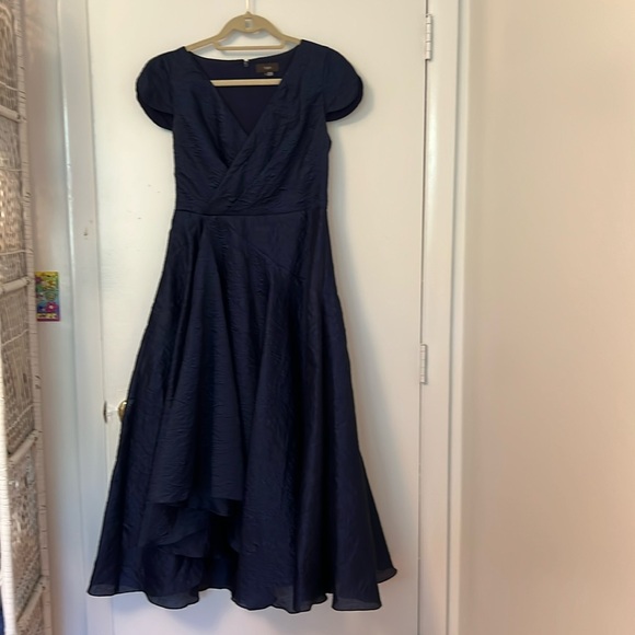Theia Sevyn Asymmetrical Navy Dress - Picture 2 of 6